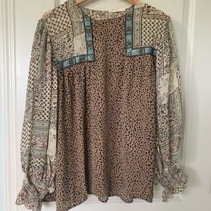 Women’s floral and animal print blouse size L